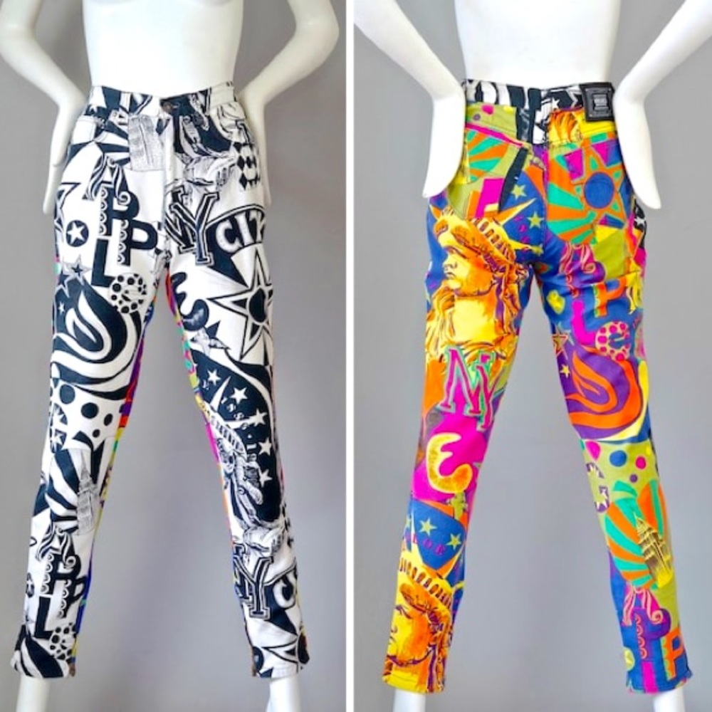 Vintage VERSACE JEANS COUTURE Manhattan NYC Graffiti Prints Pants
